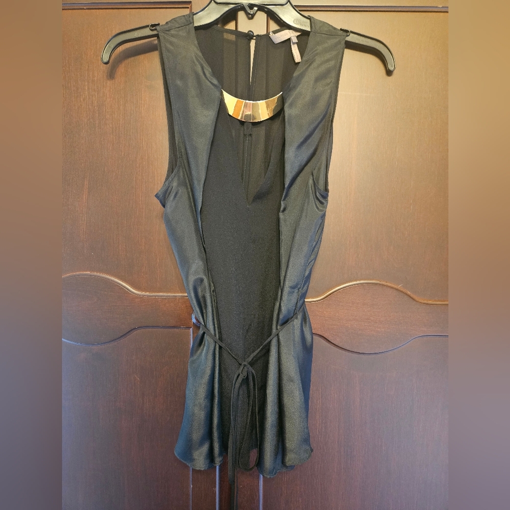 Vintage Halston Heritage Sleeveless Silk/Chiffon Top